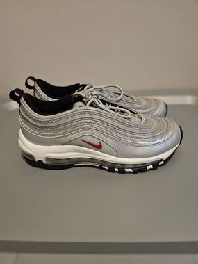 Nike Kids Air Max 97 Silver with Red Swoosh